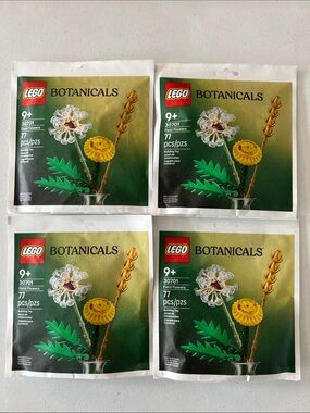 Lego 30701 Botanicals Field Flowers 77 pieces *Lot Of 4 New in Sealed Paper Bags
